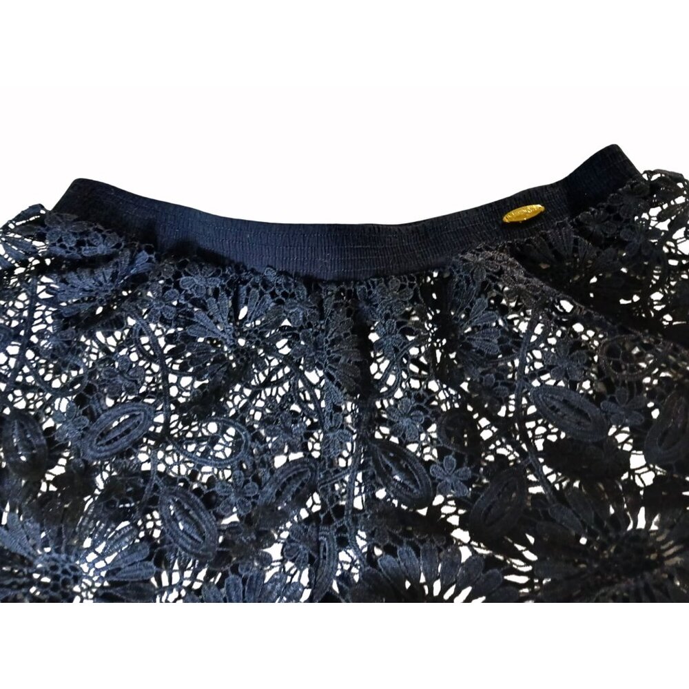 Jessica Simpson Black Lace Shorts Sheer L Elastic Waist Scalloped Fringe Swing - Picture 7 of 15